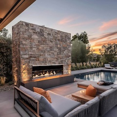 This is an image of a vent free fireplace by Ortal with a link to the product page.